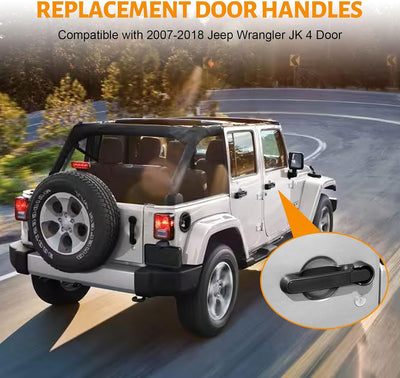 Set 5 manijas puerta con botón Jeep Wrangler JK 07-18