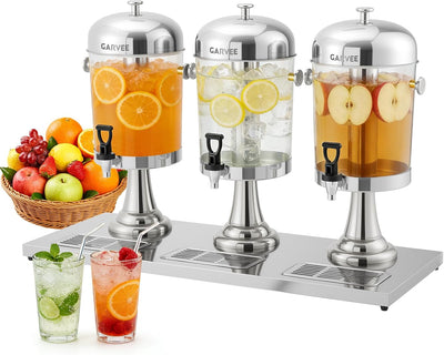 Dispensador Bebidas Acero Inox con Núcleo de Hielo 2.2gal Plata
