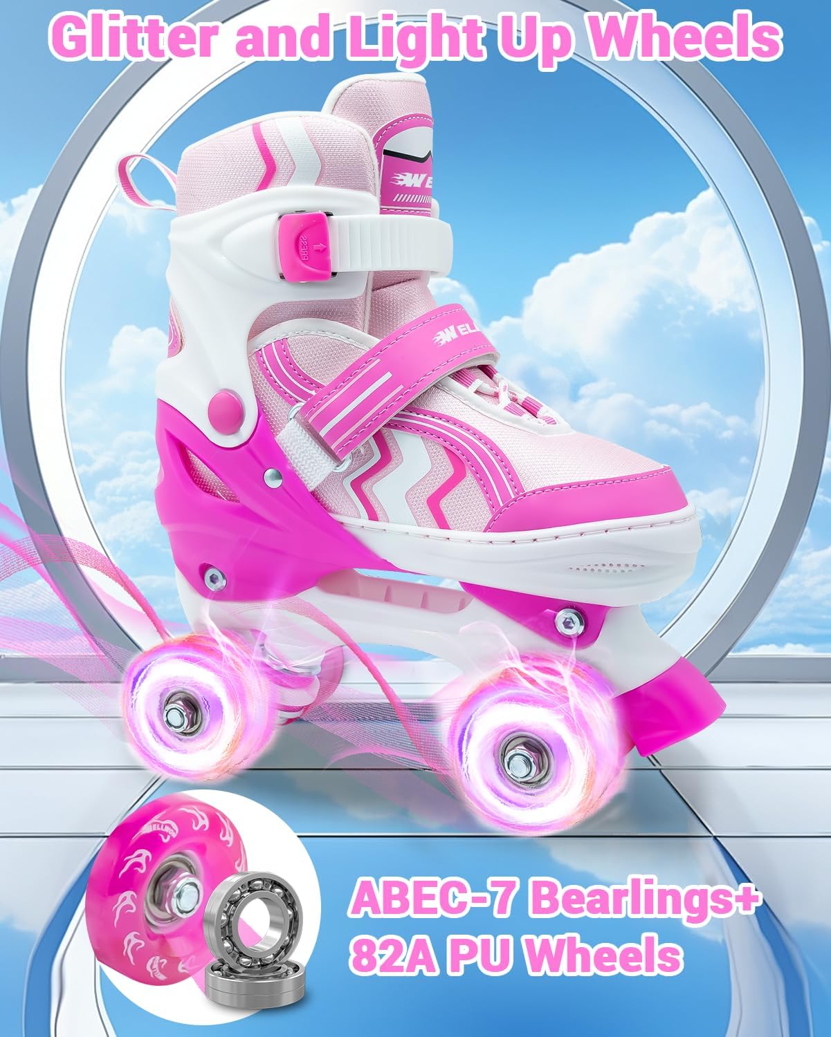 Patines ruedas ajustables para niños con luces