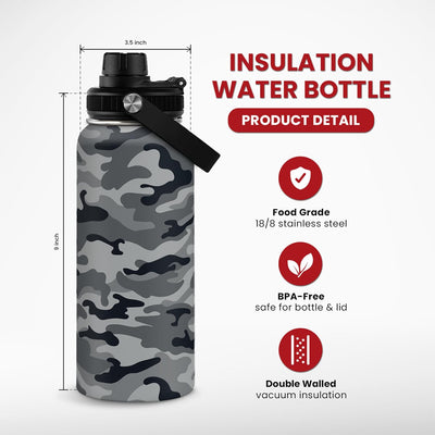 Botella agua camuflaje acero inox 32oz regalo hombres