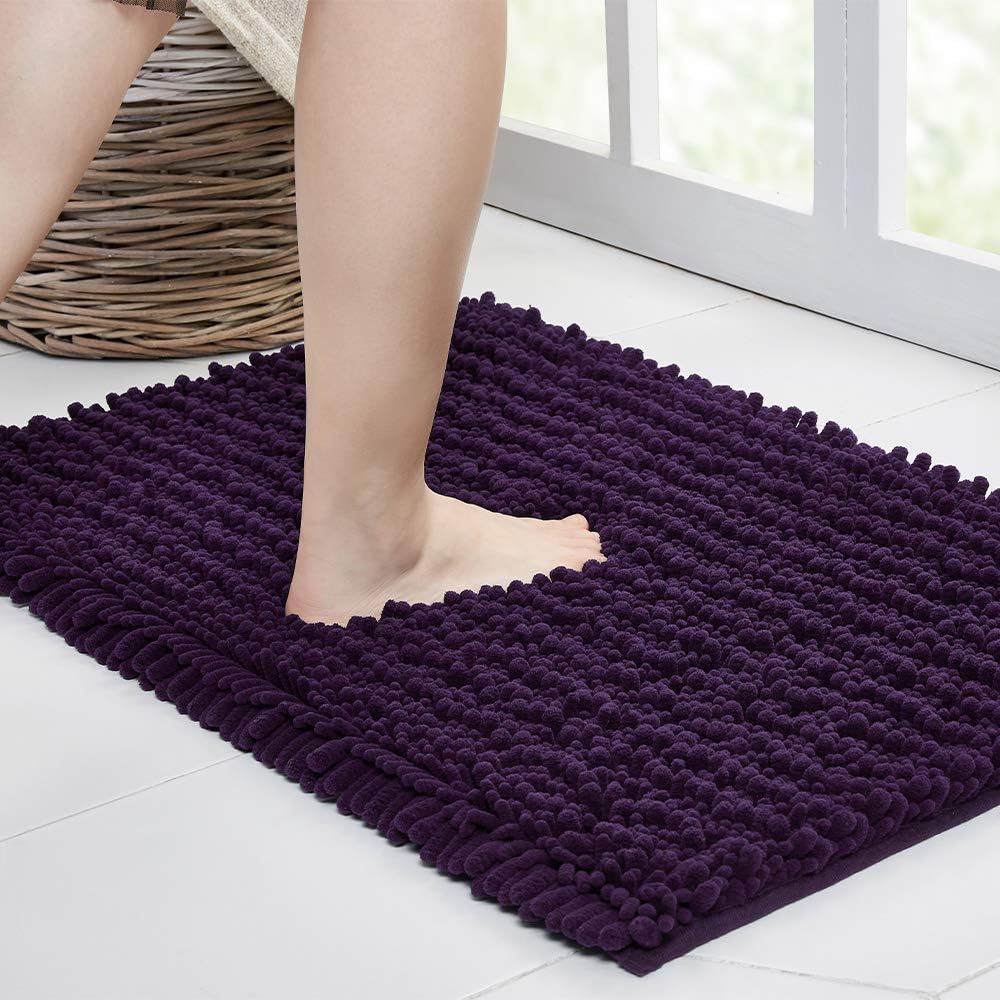 Alfombra baño antiderrap 36x24" color morado oscuro