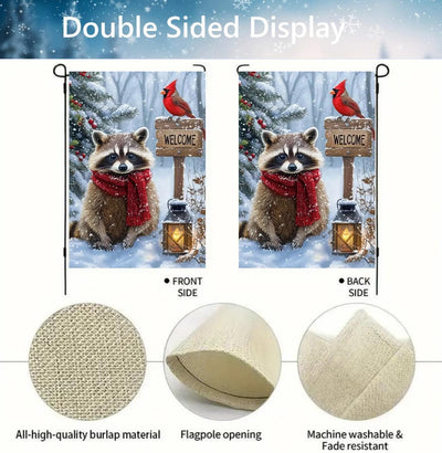 Bandera jardín invierno 12x18pulg doble cara arpillera