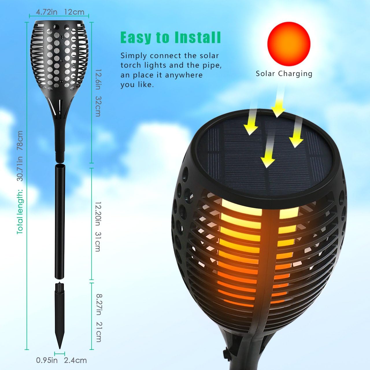 Linterna solar exterior IP65 para jardín y patio 5.5V