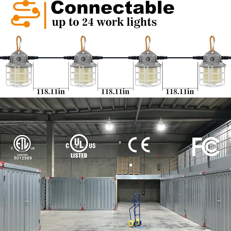 Luz trabajo LED 8700LM 13 ft enchufe EE.UU. enlace 24 luces