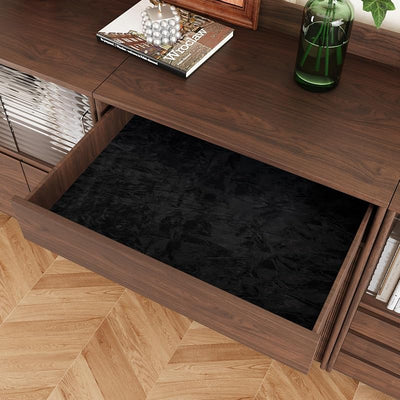 Papel tapiz terciopelo flocado negro autoadhesivo cajón