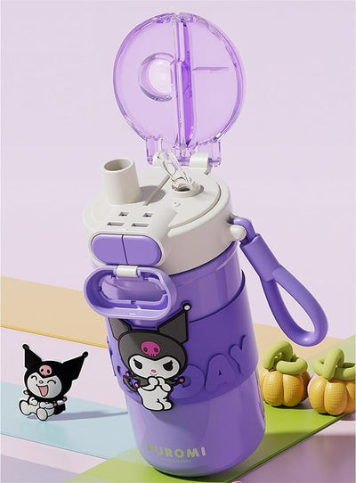 Botella agua aislada acero inox con lazo morado