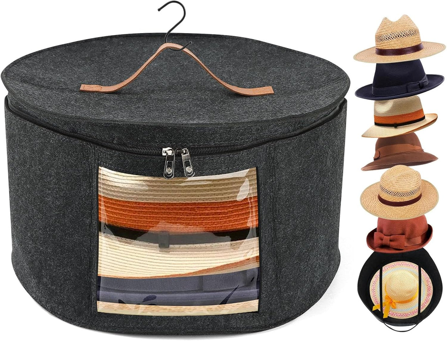 Caja apilable para sombreros ala redonda gran capacidad