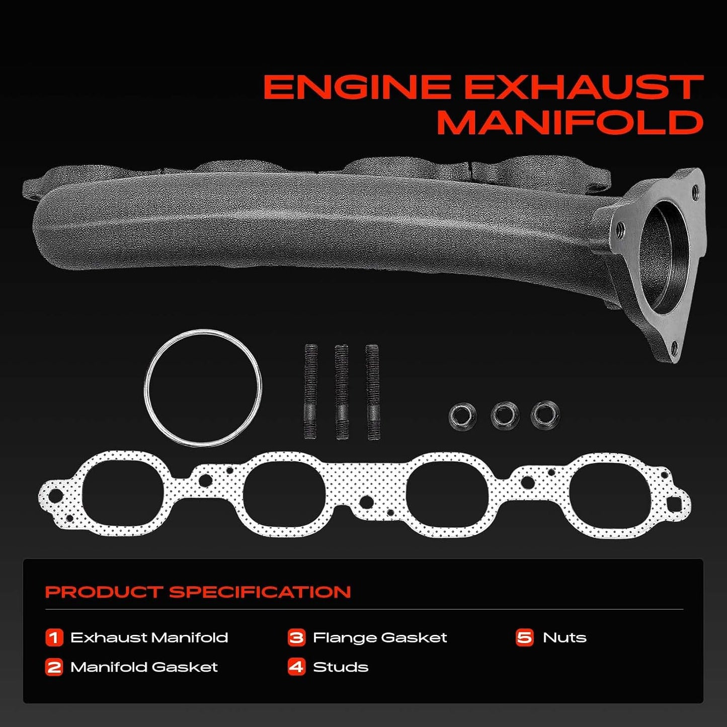 Kit colector escape derecho 5.3L 6.2L Chevy GMC Cadillac
