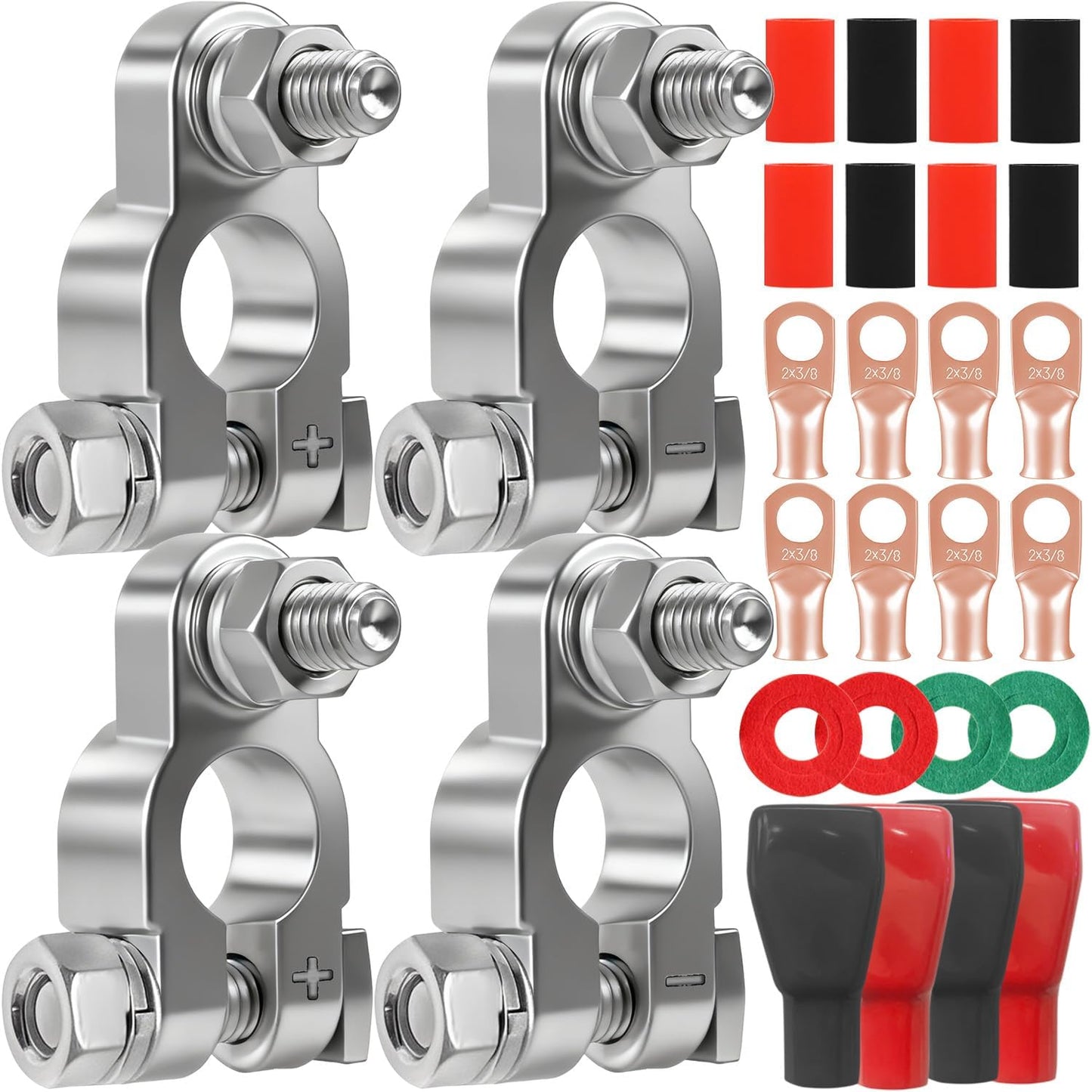 Conectores terminal batería cobre 8 lengüetas 3/8"
