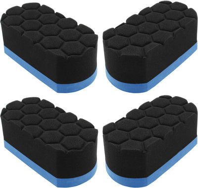 4 Almohadillas Aplicadoras Brillo Neumáticos Espuma Lavable