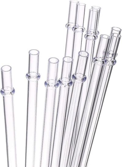 Set 12 Pajitas Plástico Transparente 7pulg para Vaso