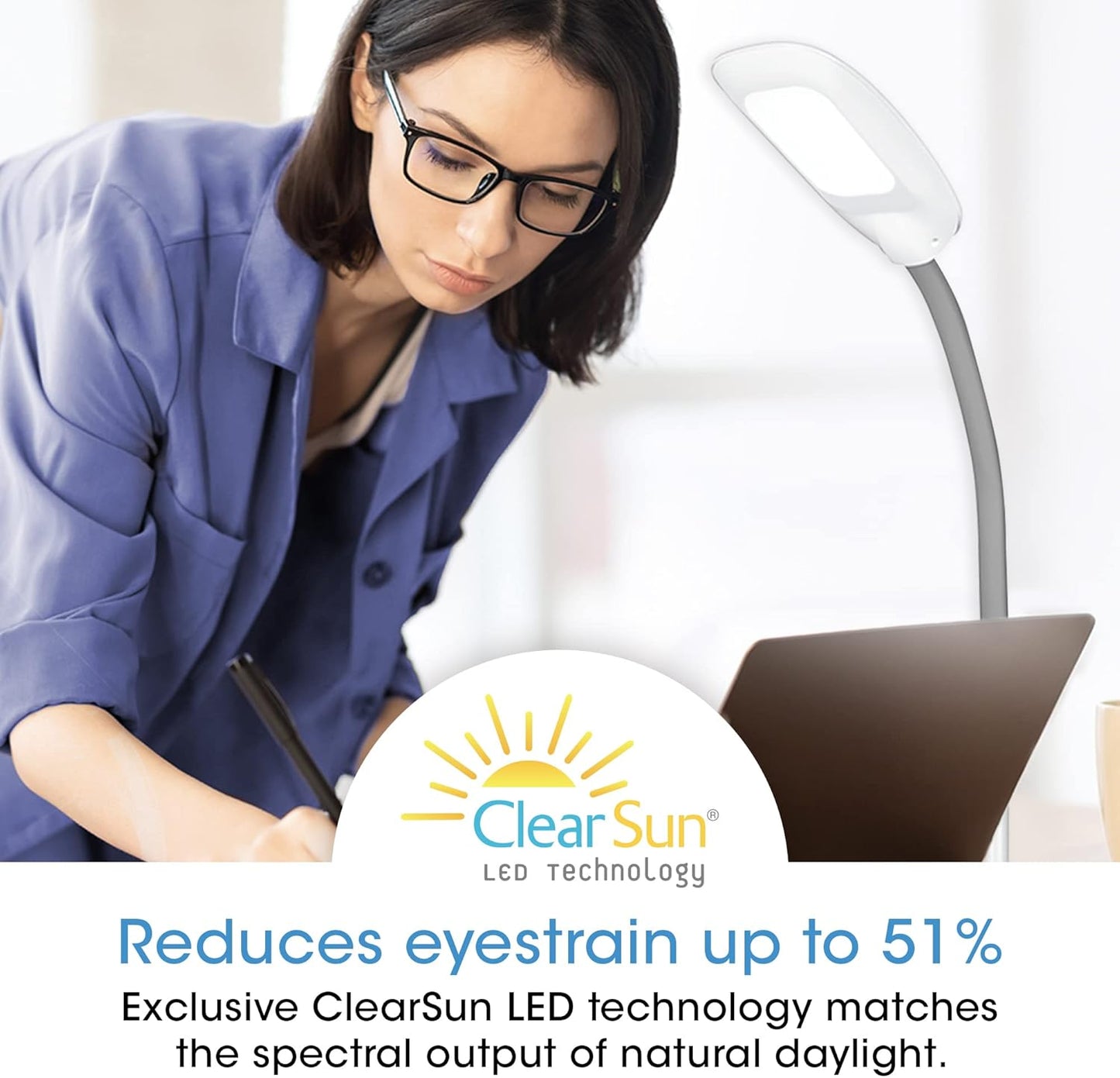 Lámpara pie LED ajustable tactil 3 brillos luz natural