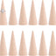 12 Pzas Soportes Anillos Cono Madera Natural