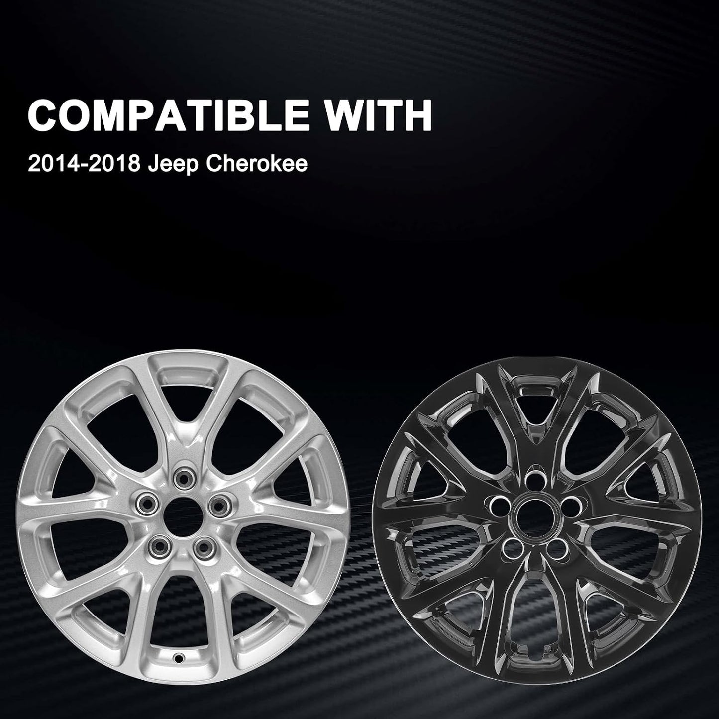 Fundas rueda Jeep Cherokee 14-18 17" 4 Pzas negras