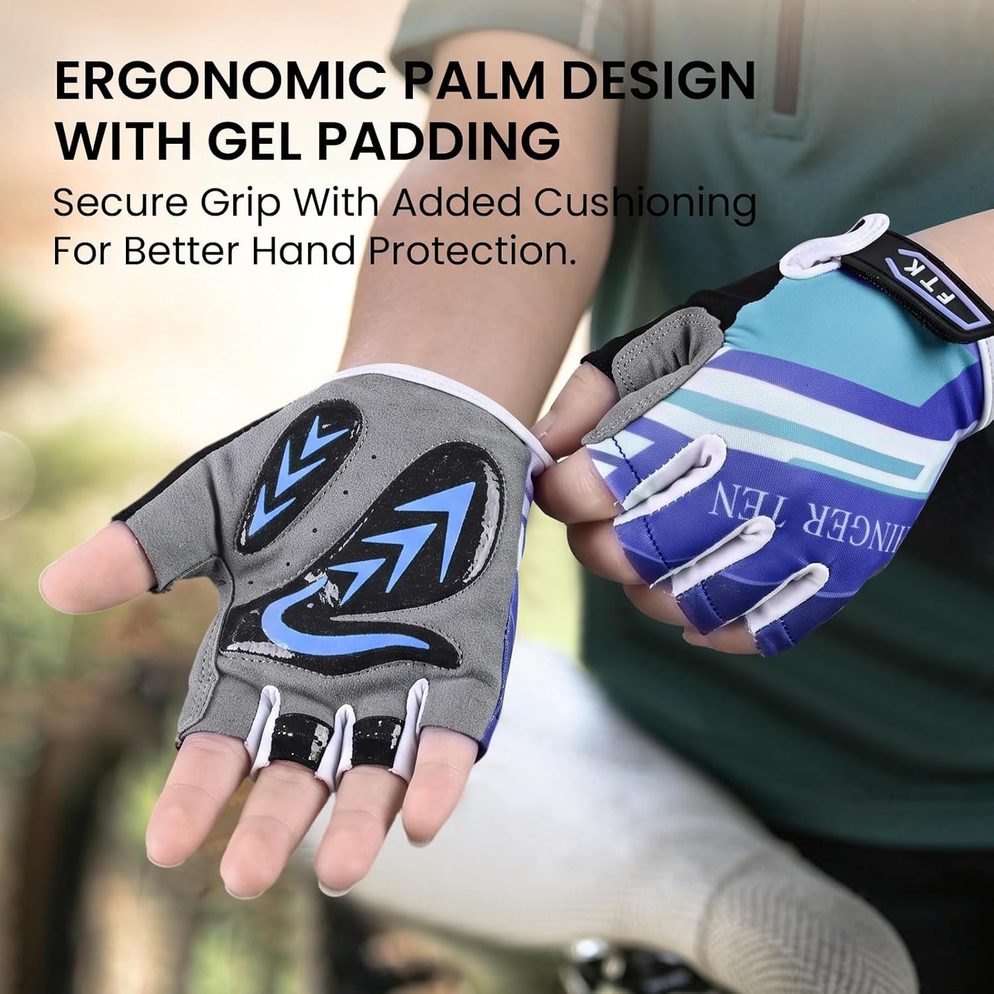 Guantes ciclismo niños 2-11 años medio dedo