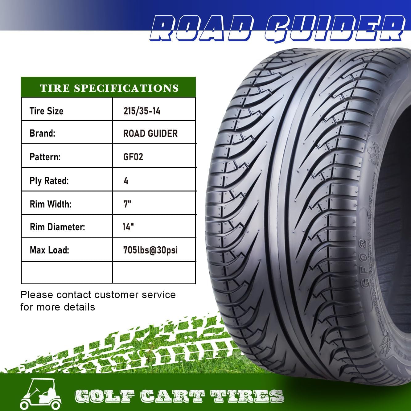 Neumáticos 215/35x14 para carritos golf y 4x4 4 capas set 4