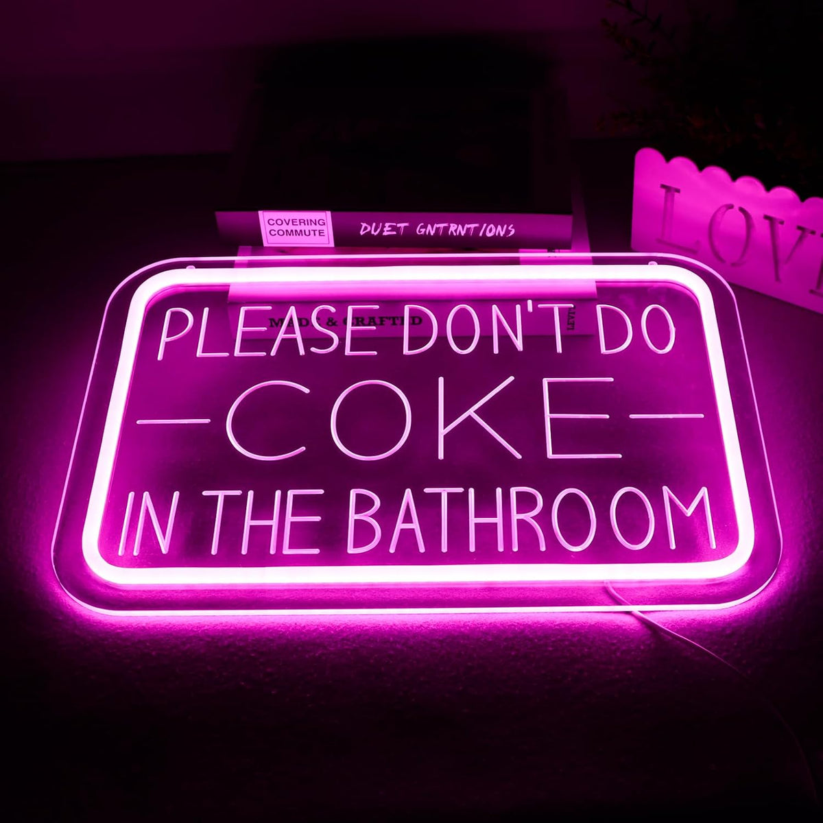 Letrero neón LED baño para bares clubes y adolescentes