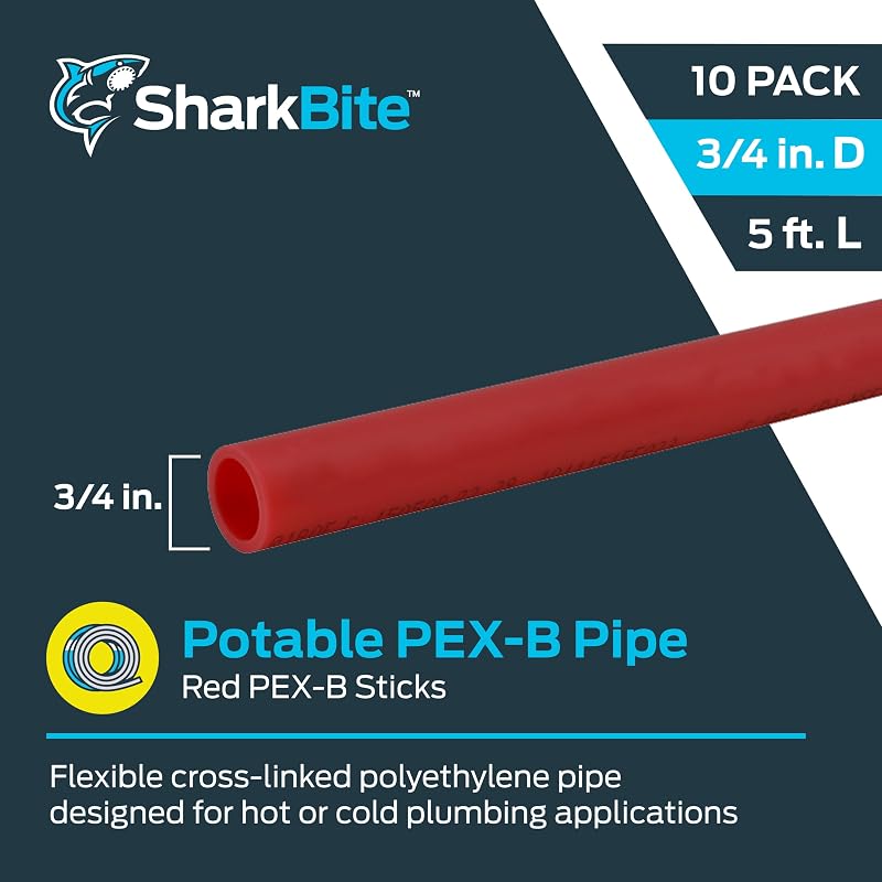 Tubo PEX-B 3/4" x5ft rojo pack 10