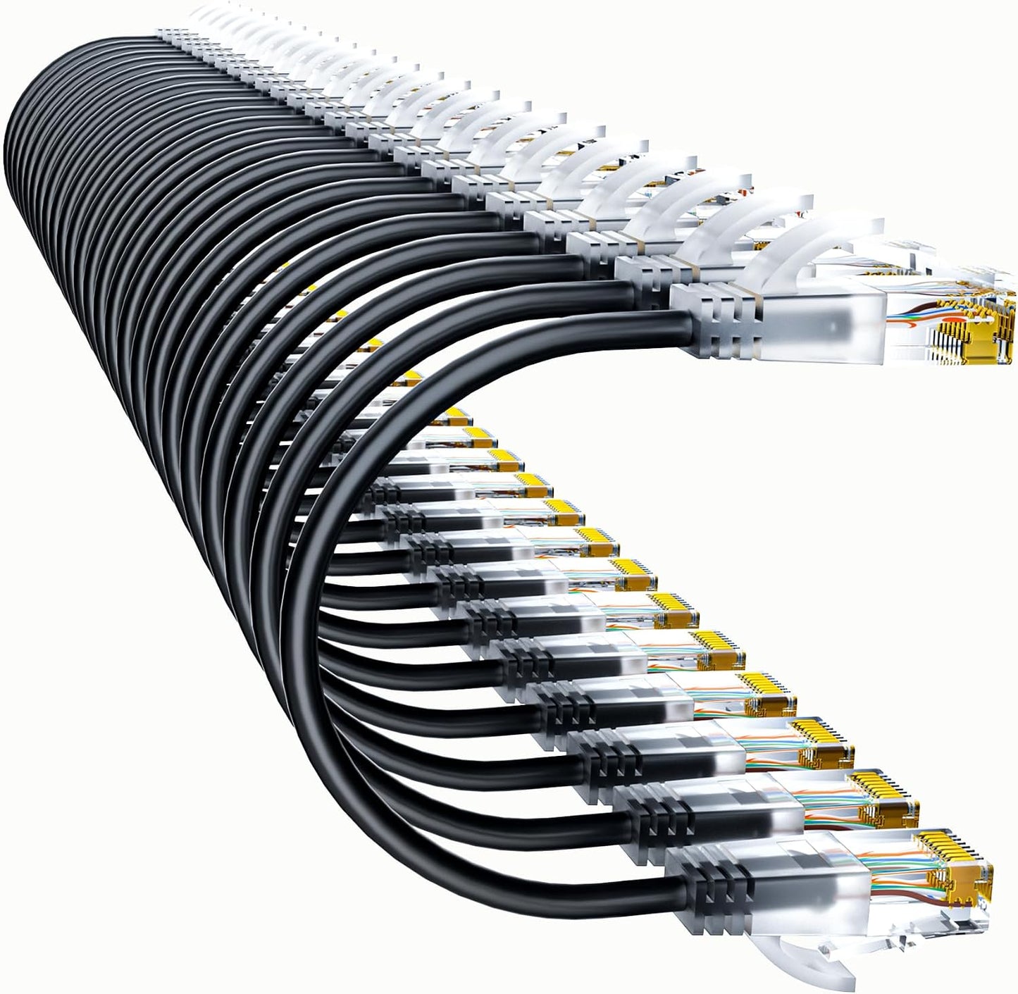 Cables parche Cat6a 0.5ft 24 pzas delgados flexible 550MHz