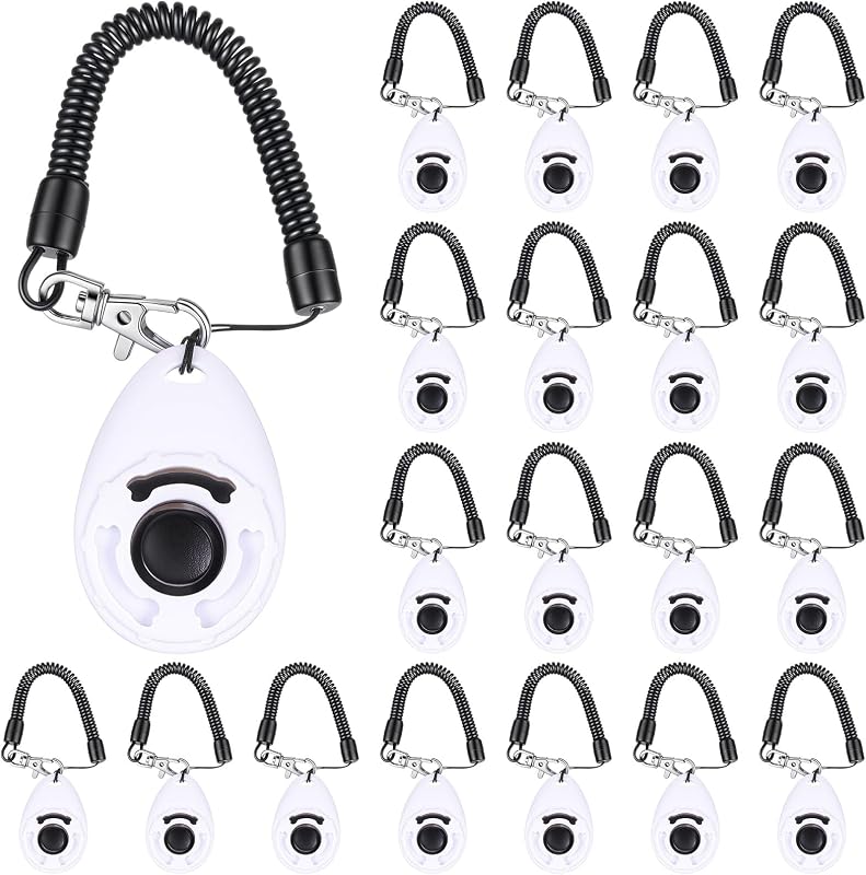 18 Pzas Clicker Entrenamiento Perros Gatos Aves Caballos Blanco