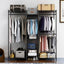 Perchero alambre 60.7pulg negro estantes ajustables