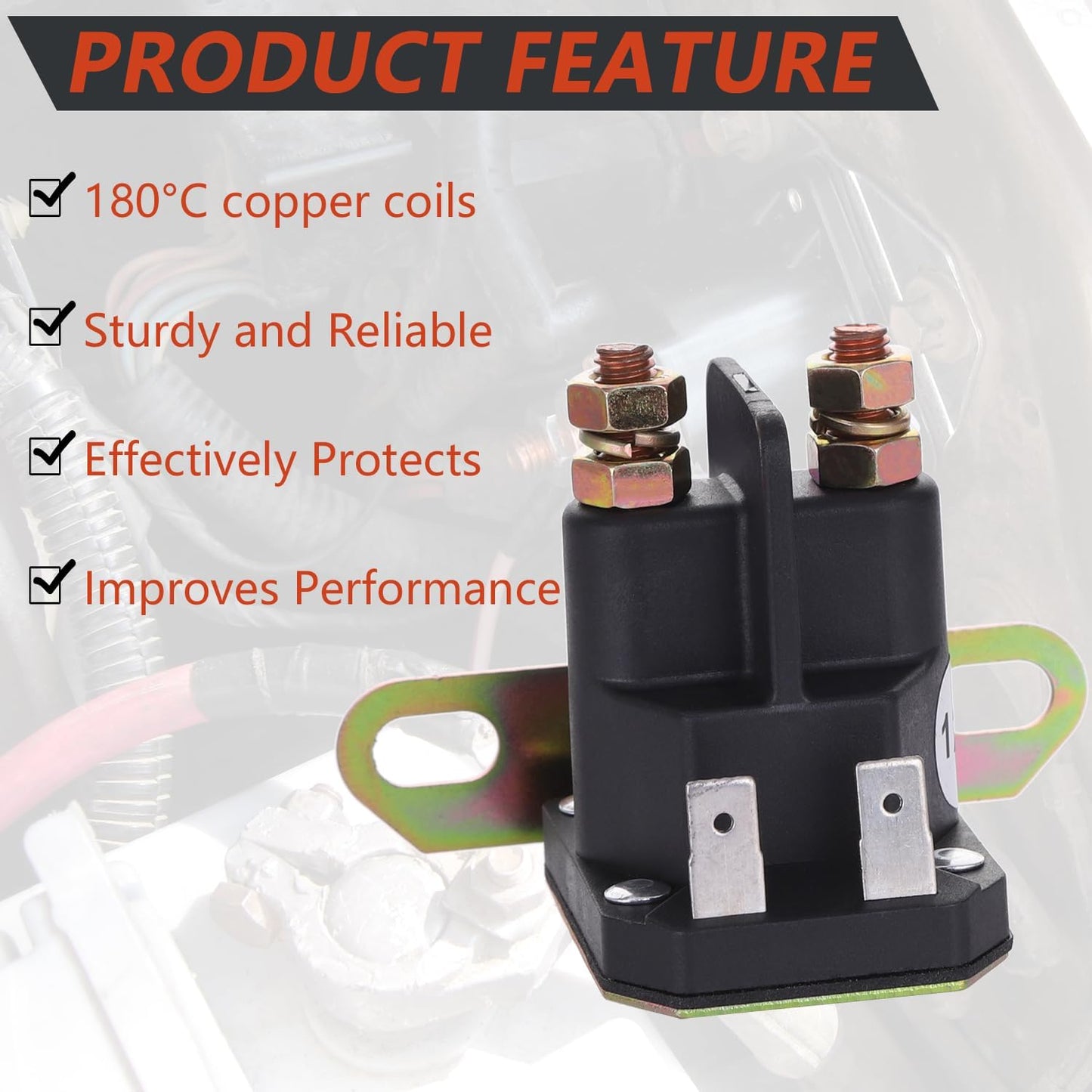 Solenoide 12V comp relé arranque tractor Cub Cadet MTD