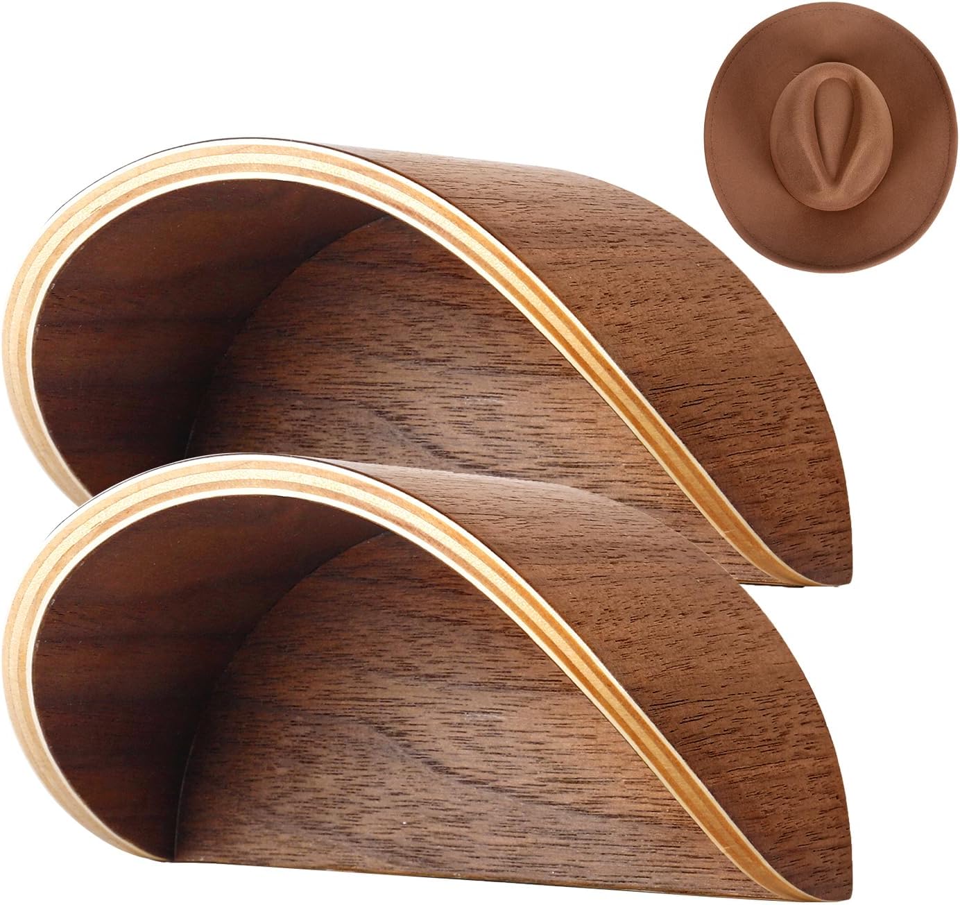 Perchero sombrero vaquero madera 2 pzas con ganchos satinado