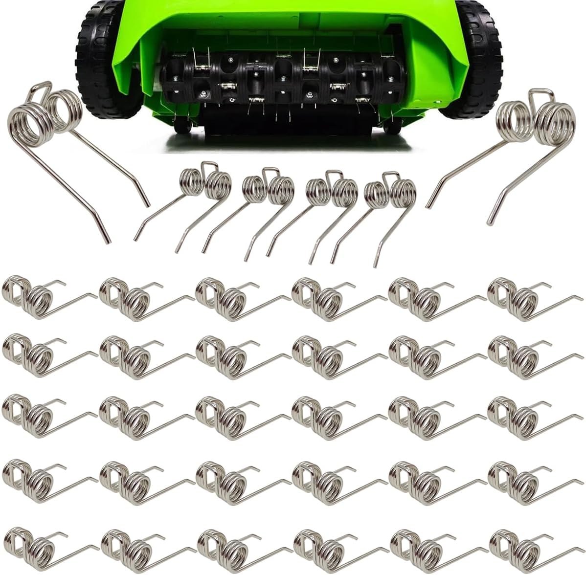 36 Pzas púas repuesto Greenworks 10Amp 14" acero inox