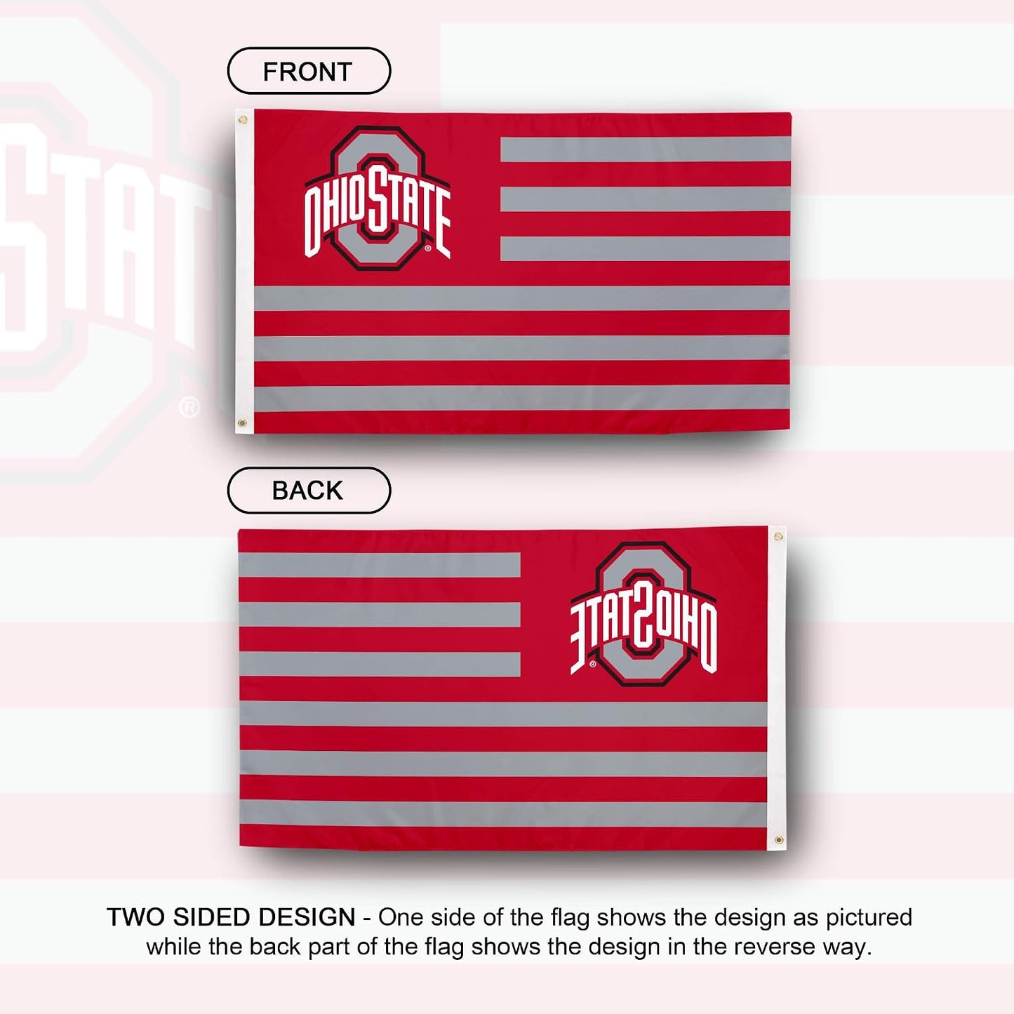 Bandera Ohio State Buckeyes 3x5ft 100% poliéster