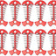 Set 10 Estacas Terraza Espina Pescado Hebilla Resorte Rojo