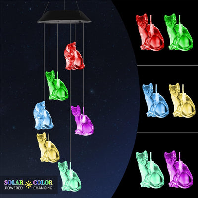 Campanas viento solares para gato regalo mamá abuela