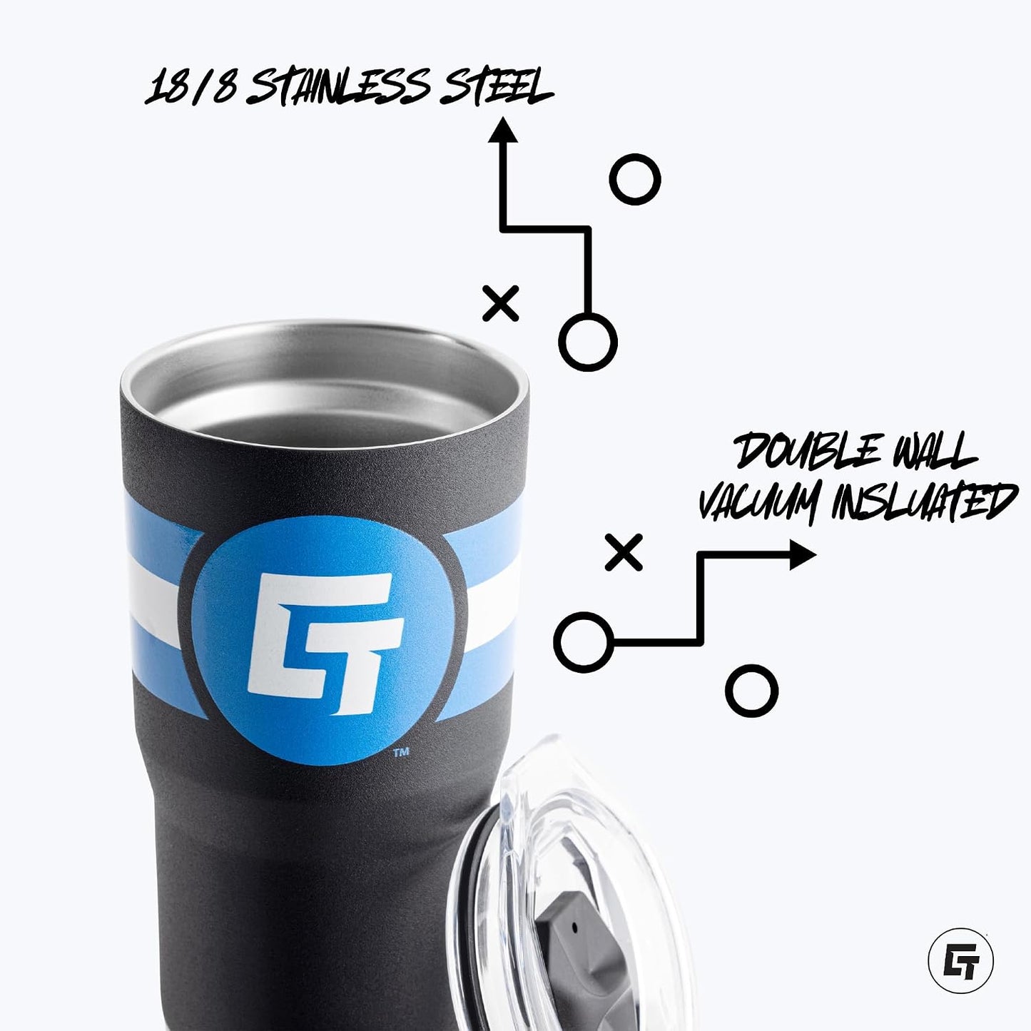 Vaso acero inox 18/8 doble pared 20oz logotipos LED