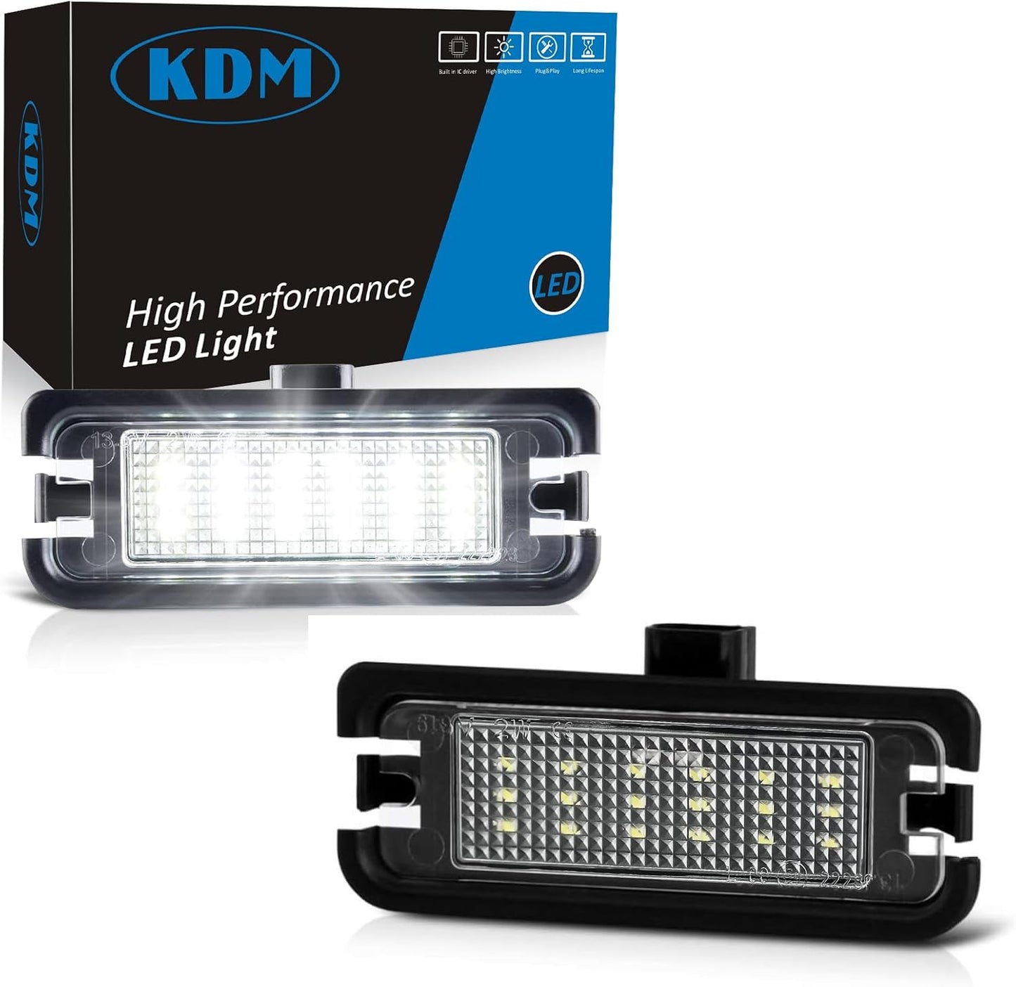 Luz LED matrícula Ford Mustang 2015-23 6000K blanco 2uds
