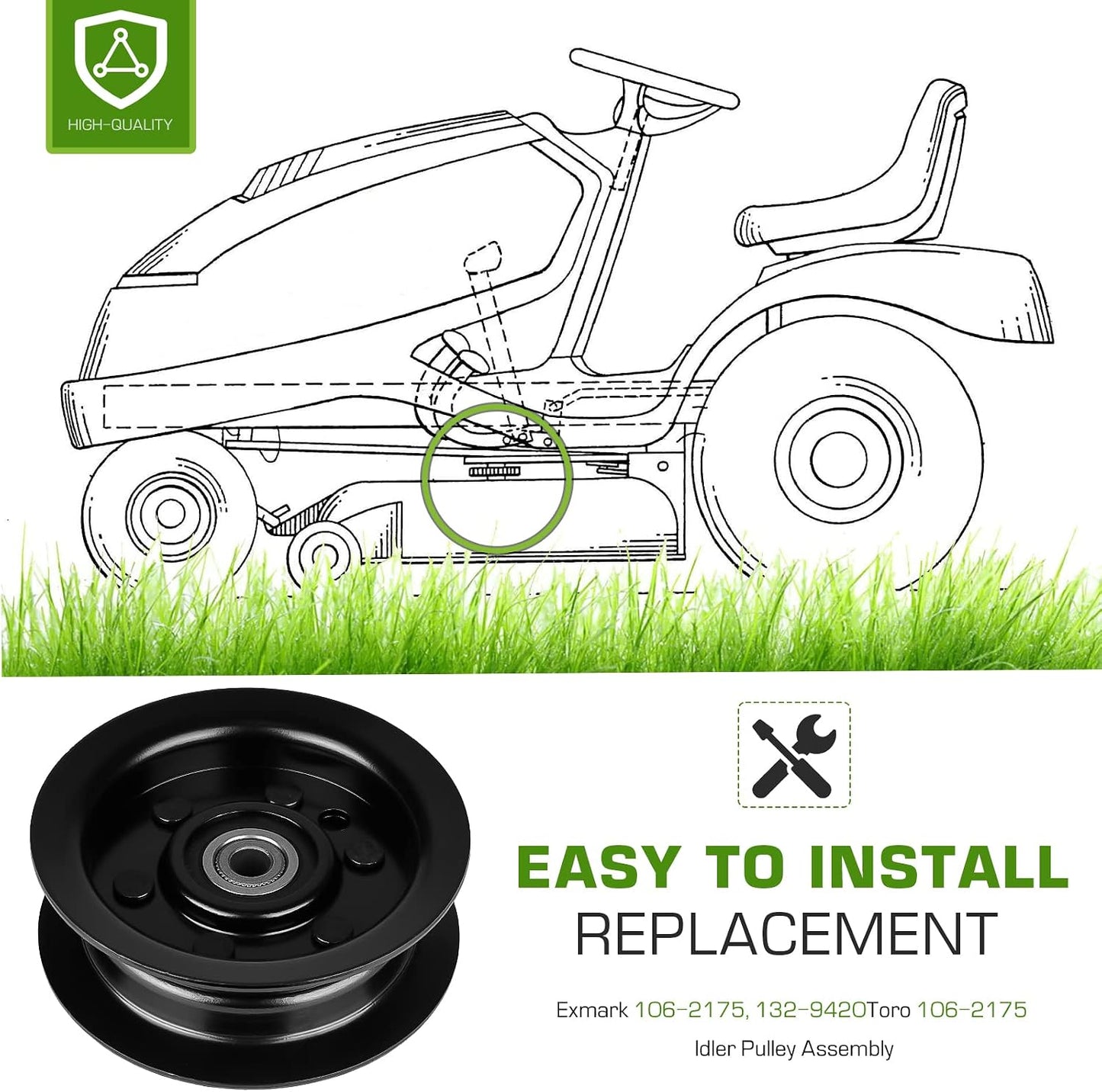 3 Poleas Tensoras Planas Repuesto Exmark Toro 32-54pulg