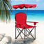 Silla camping con toldo plegable soporte sombrilla rojo