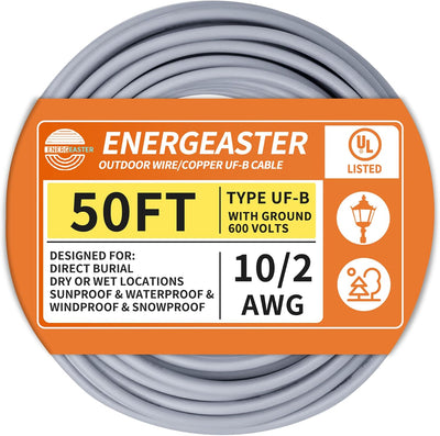 Cable UF-B 10/2 50ft cobre puro para entierro directo