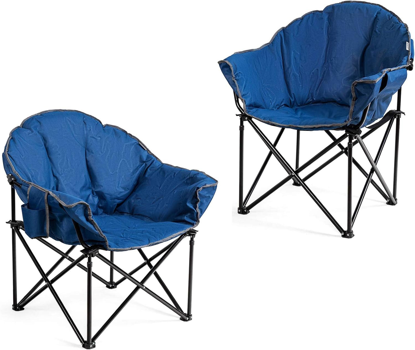 Silla camping plegable con asiento acolchado y bolsa