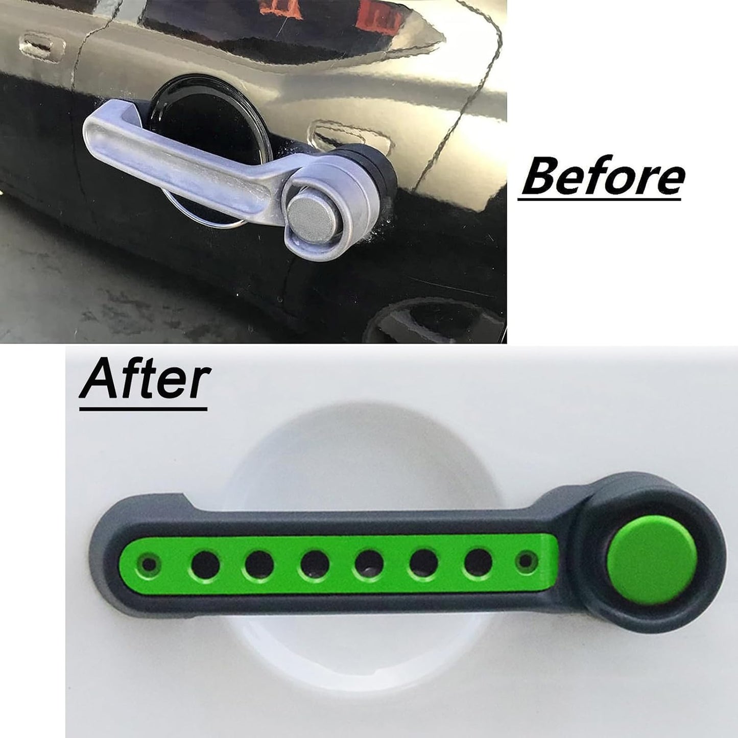 Insertos manija puerta Jeep JK JKU 07-18 aluminio verde