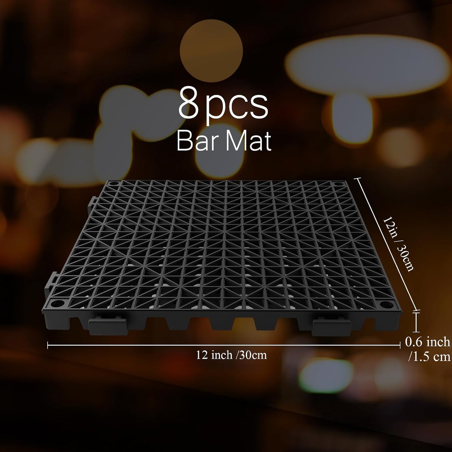 8 Alfombrillas entrelazadas 12x12pulg antideslizantes para bar