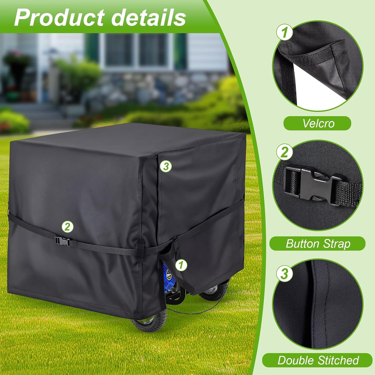 Cubiertas generadores exteriores 900D Oxford 32x24x24pulg negro