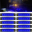 10x6 Luces LED 12V para Camión Autobús Remolque Barco Azul