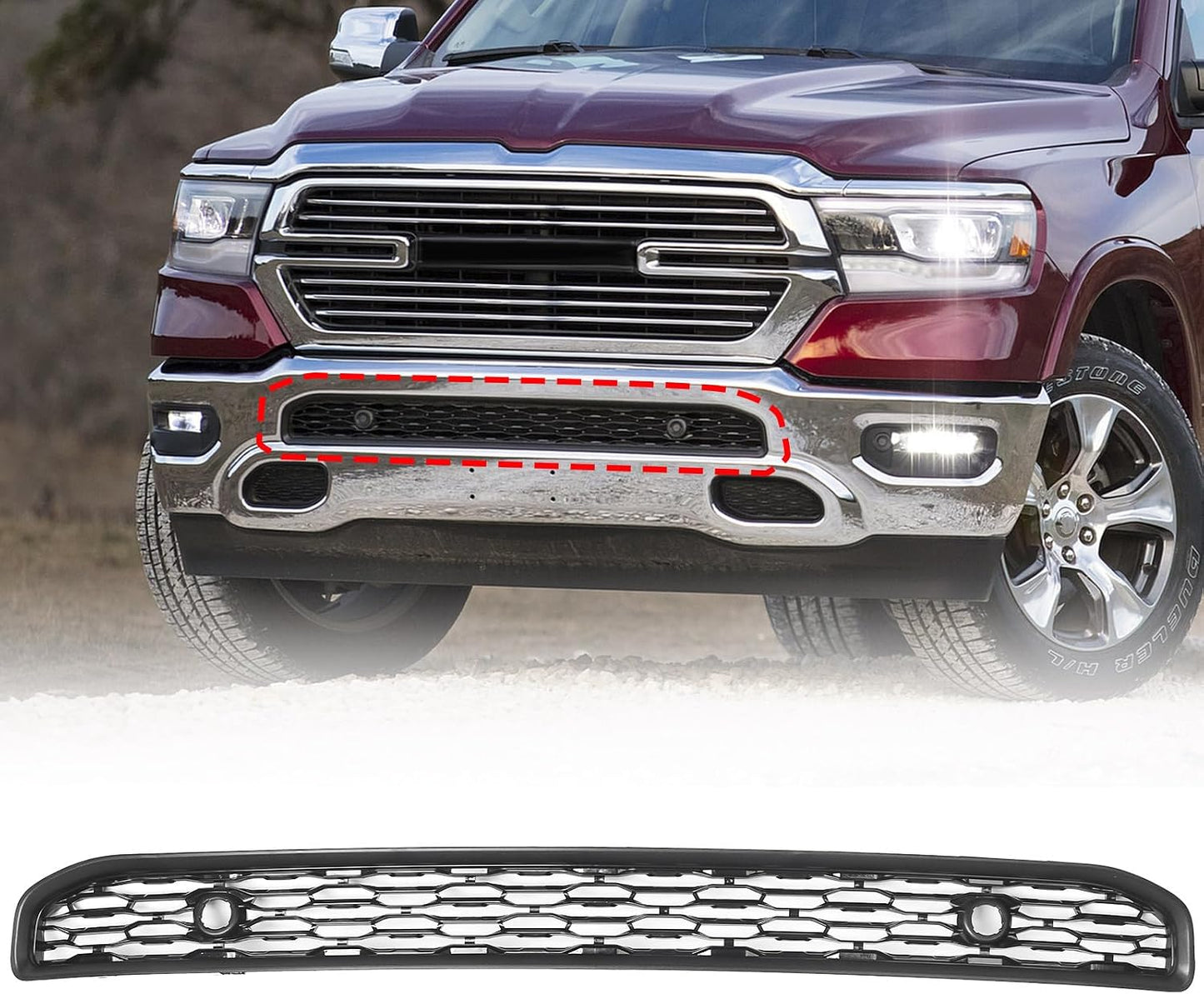 Rejilla parachoques Dodge Ram negro