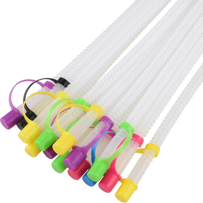 Pajitas flexibles con tapas coloridas 14 pzas