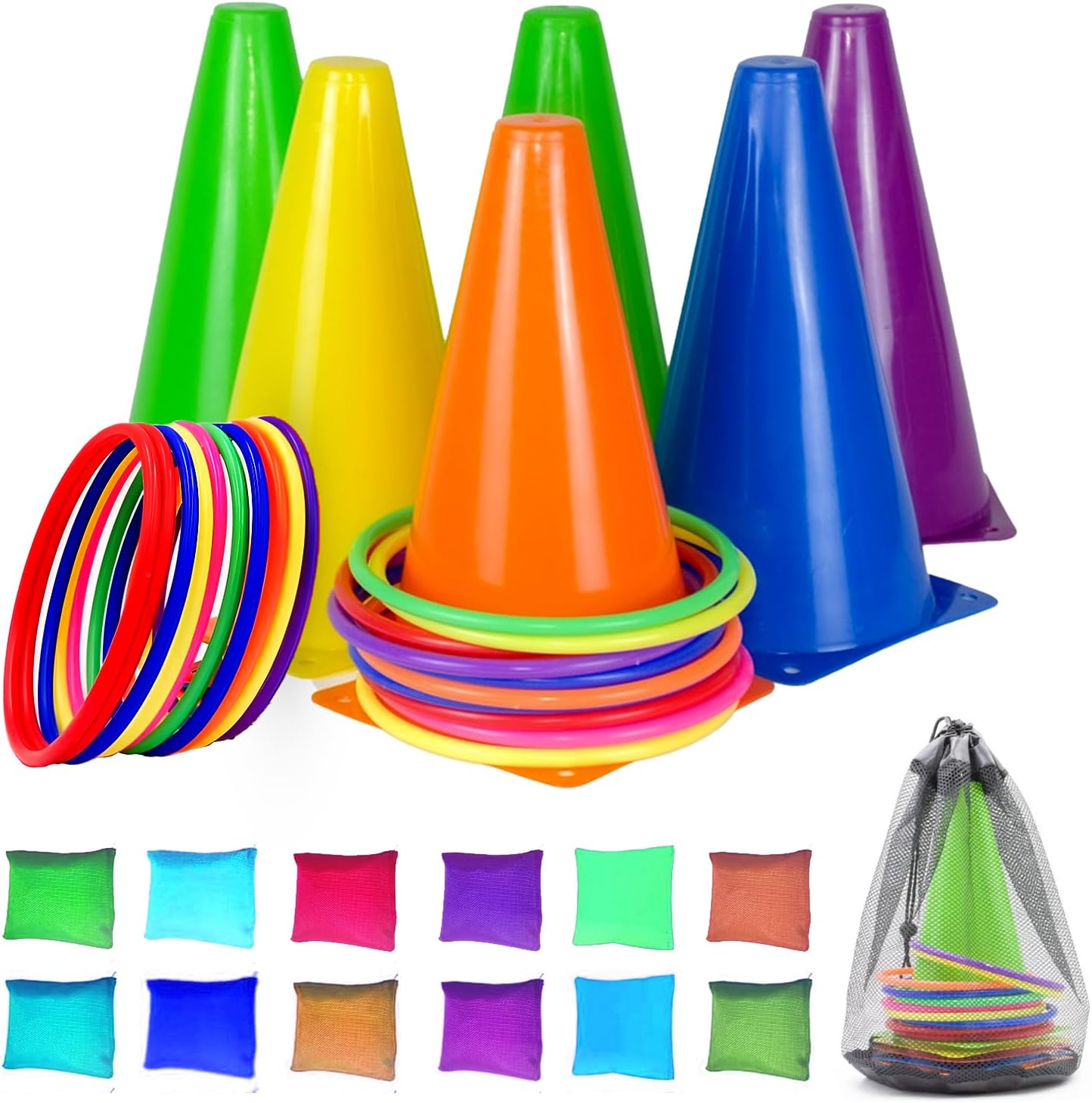 31 Pzas Juegos Anillos Plástico para Niños y Adultos