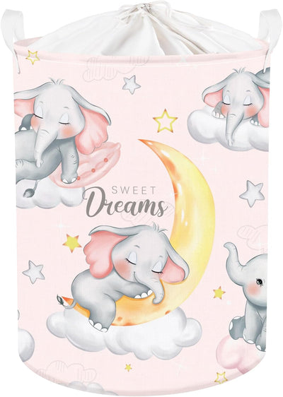 Cesta ropa sucia elefante durmiente plegable para niños