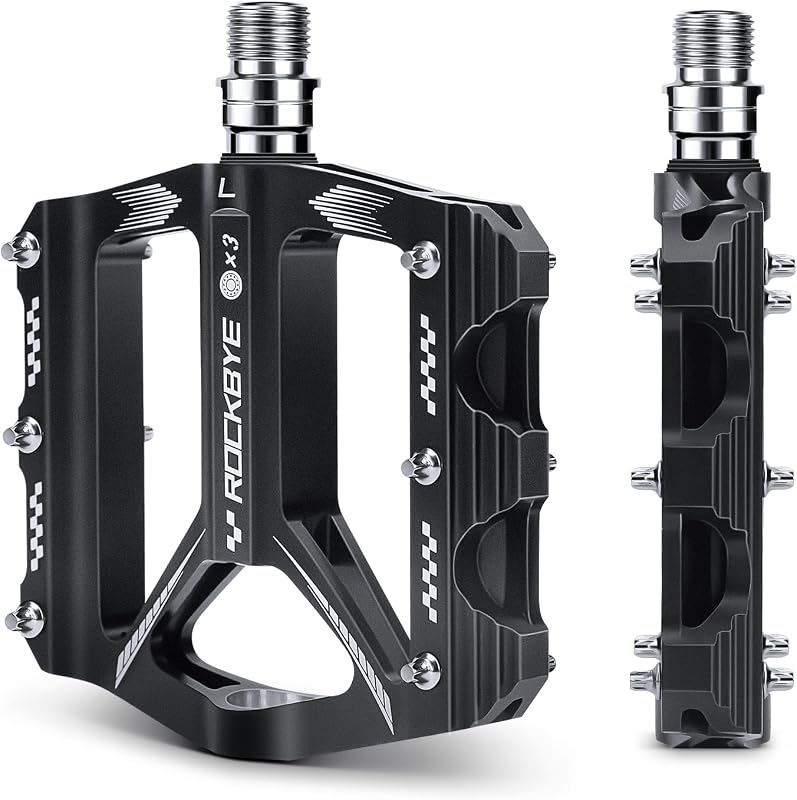 Pedales bicicleta montaña 9/16pulg 3 rodamientos antiderrap