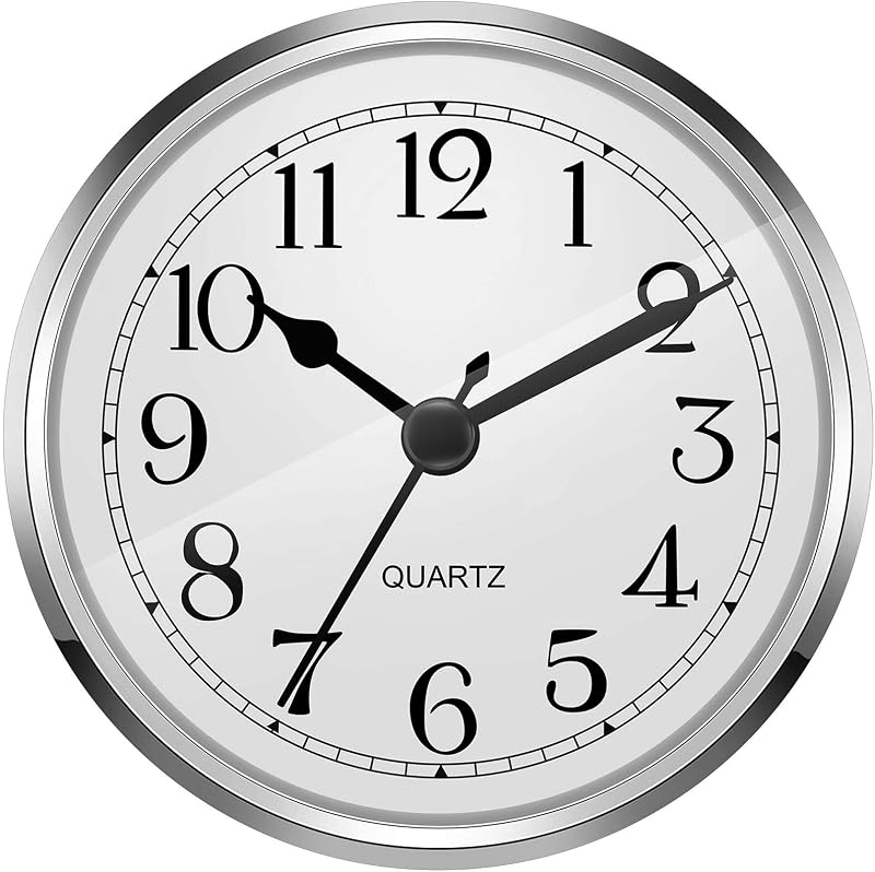Reloj cuarzo 3.543pulg con inserto número arábigo plata