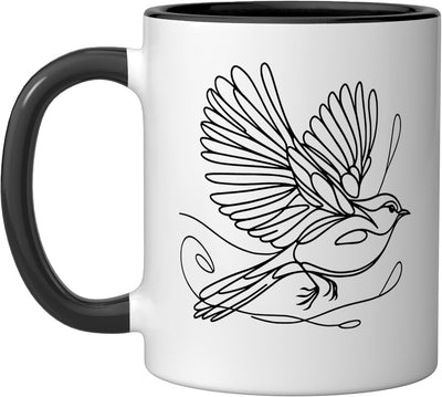 Taza cerámica Northern Parula para observador de aves en negro y blanco