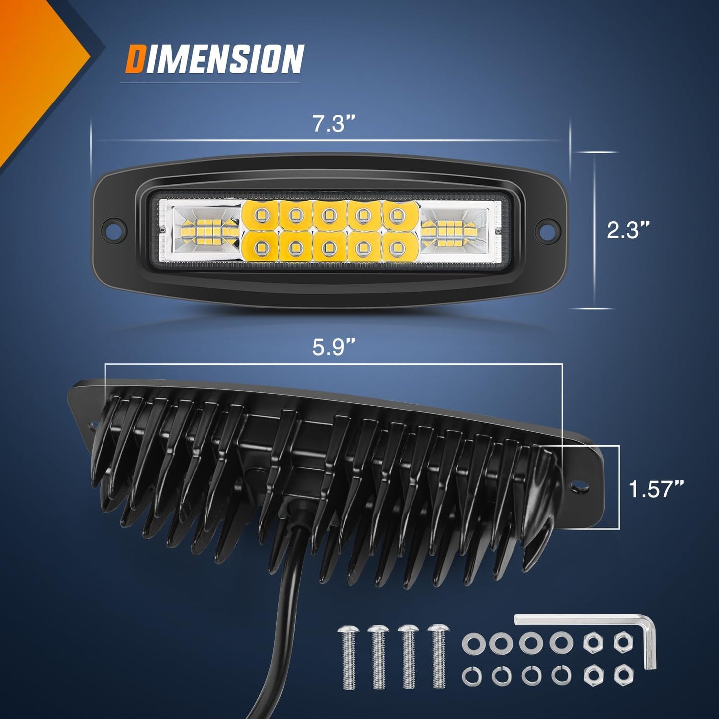 Módulos LED empotrado 6" 60W luz trabajo combo haz
