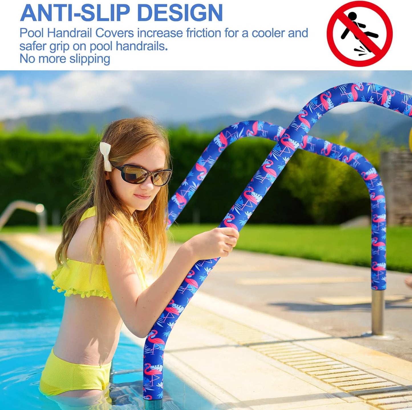 Funda pasamanos piscina 10ft estampado flamenco antiderrap